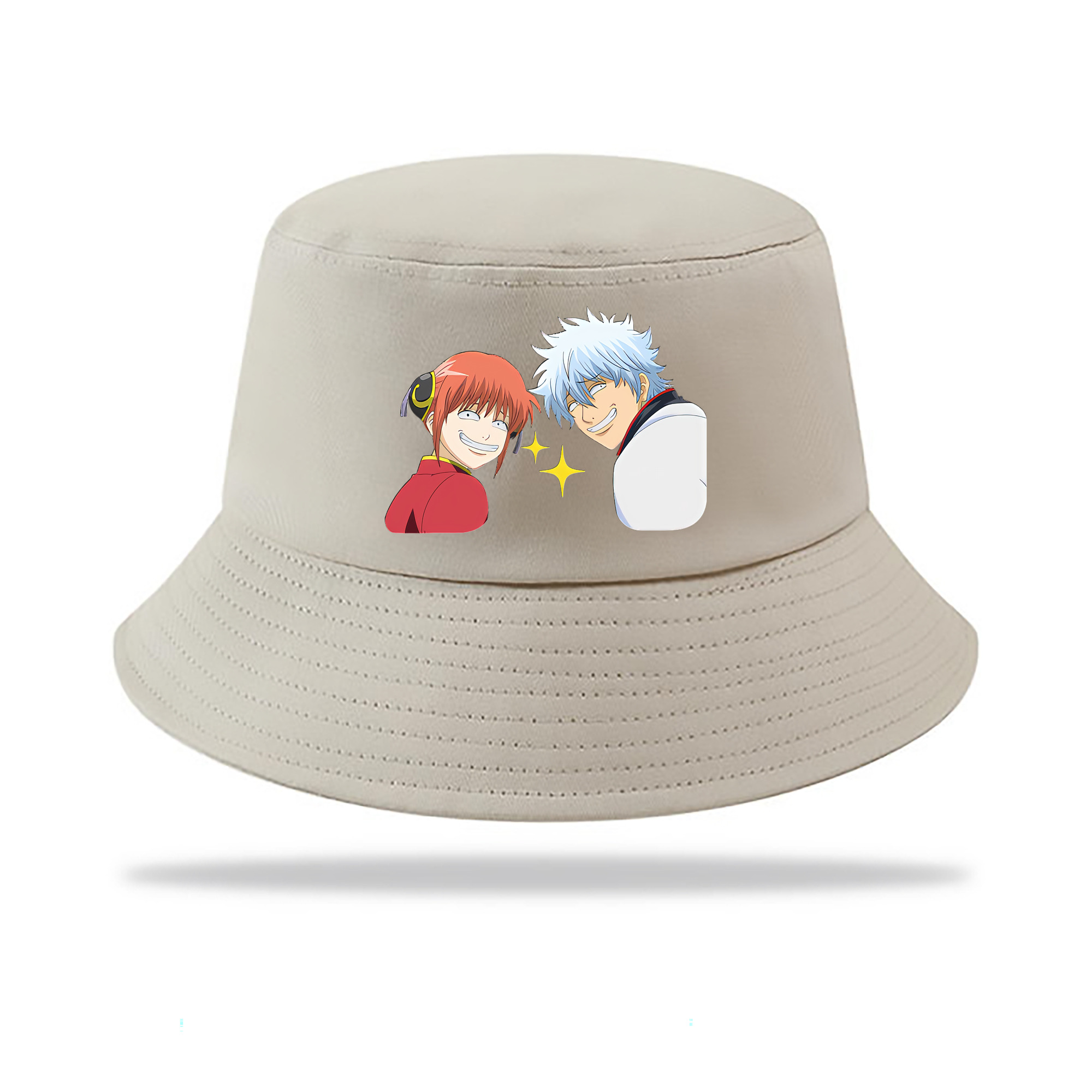 （画像用） ぎんたま 坂田銀時（さかたぎんとき） 神楽 志村新八（しむら しんぱち） GINTAMA Sakata Gintoki Kagura Shimura Shinpachi アウトドア日除けバケットハット